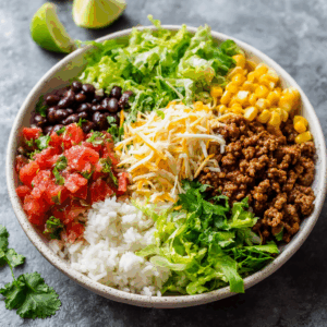 Read more about the article The Ultimate Taco Rice Bowl: Your New Go-To for Flavorful, Easy Meals