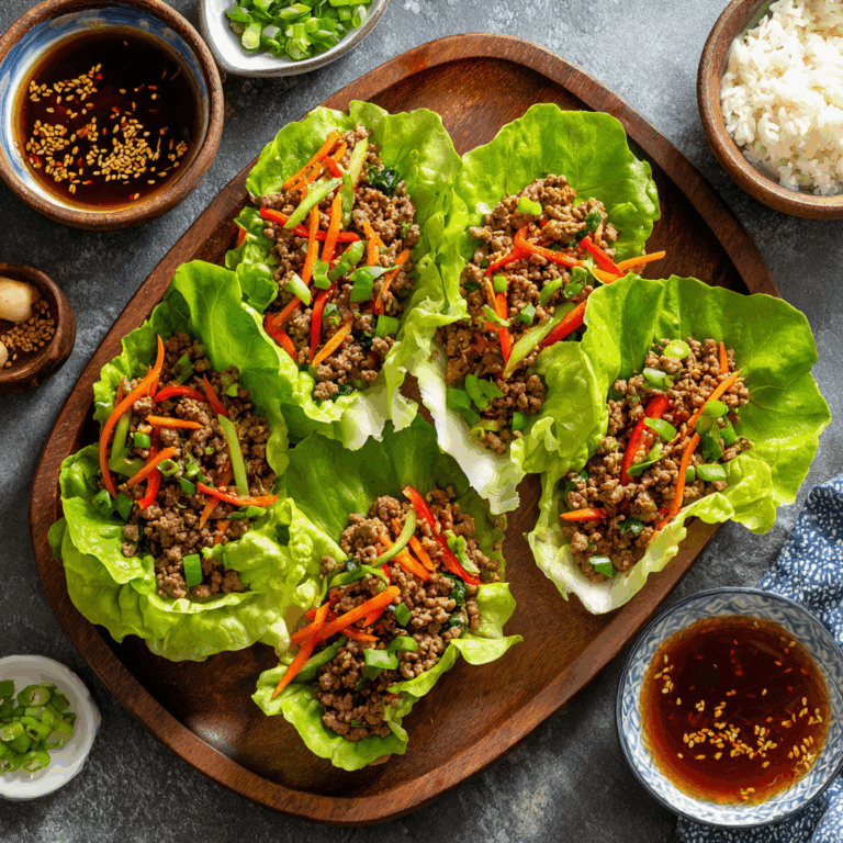 The Easiest Asian Style Ground Beef Lettuce Wraps