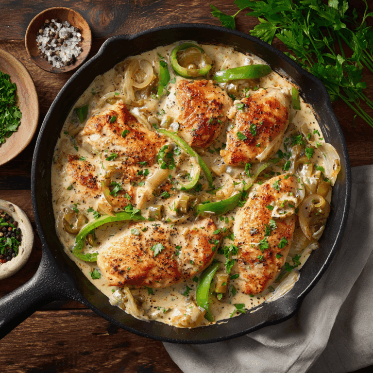 Creamy Pepperoncini Chicken Skillet