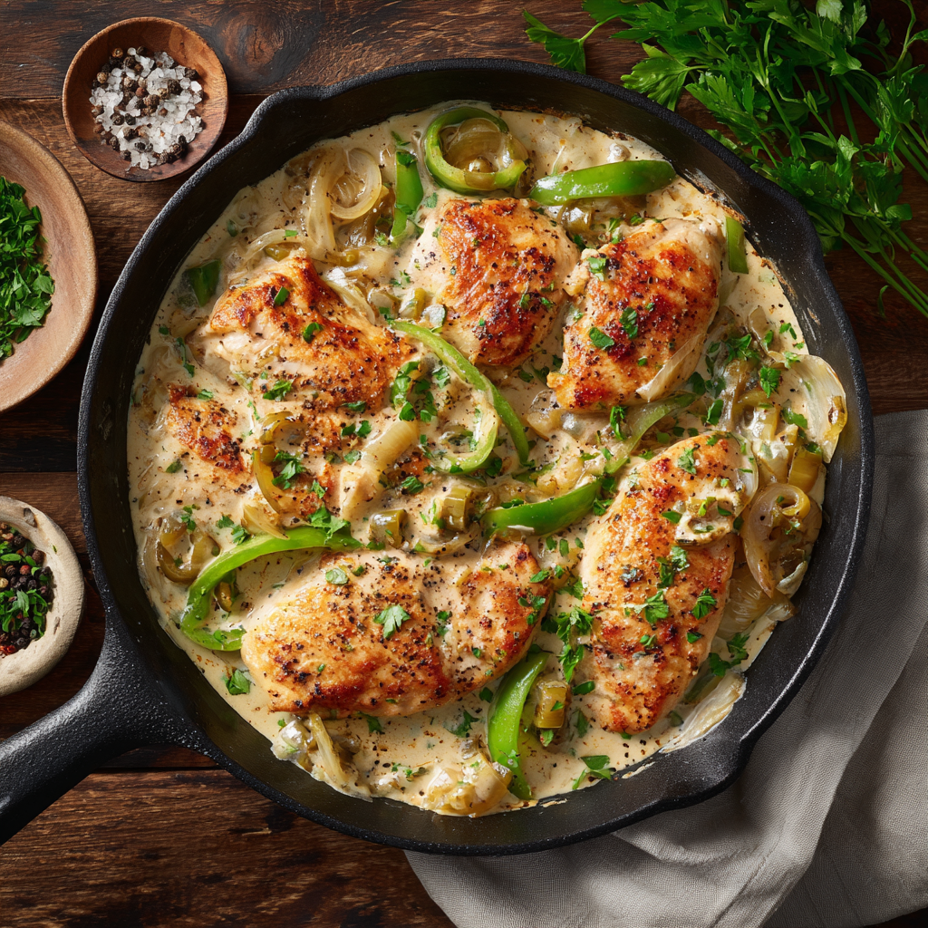 Creamy Pepperoncini Chicken Skillet