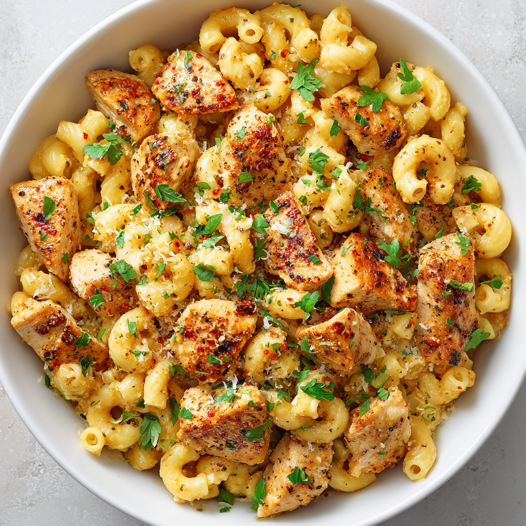 High-Protein Honey Garlic Butter Chicken & Mac & Cheese