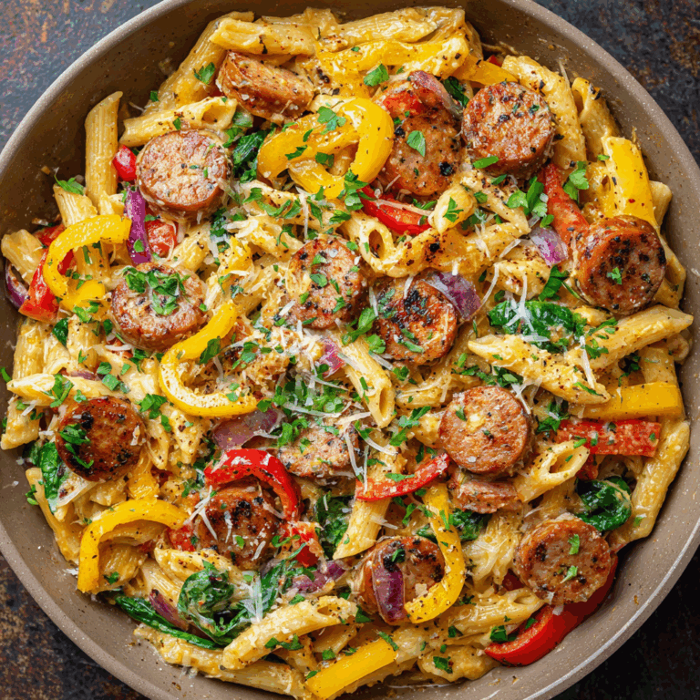 One Pot Creamy Cajun Sausage Pasta (30-Minutes!)