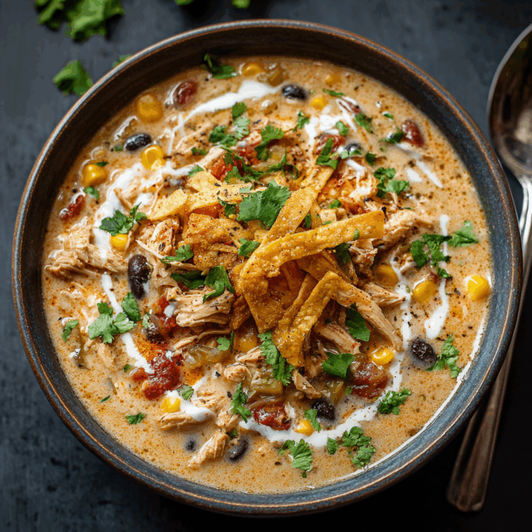 Creamy Chicken Tortilla Soup (Crock Pot)