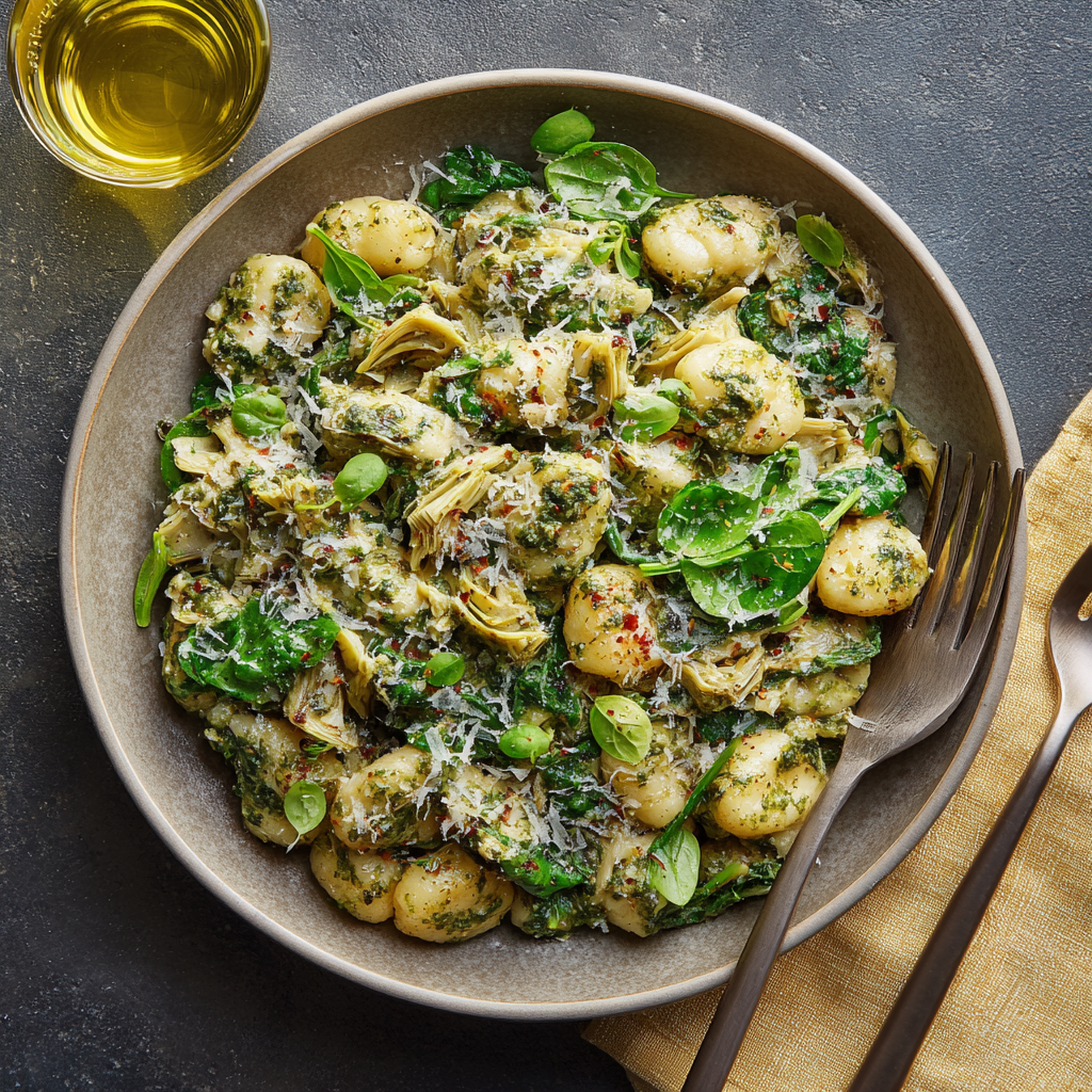 Creamy Pesto Gnocchi with Spinach and Artichokes: The Ultimate Comfort Food