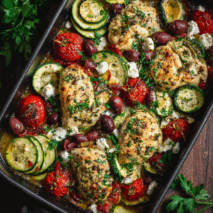 Read more about the article Mediterranean Chicken Zucchini Bake: A Flavorful & Healthy One-Pan Wonder