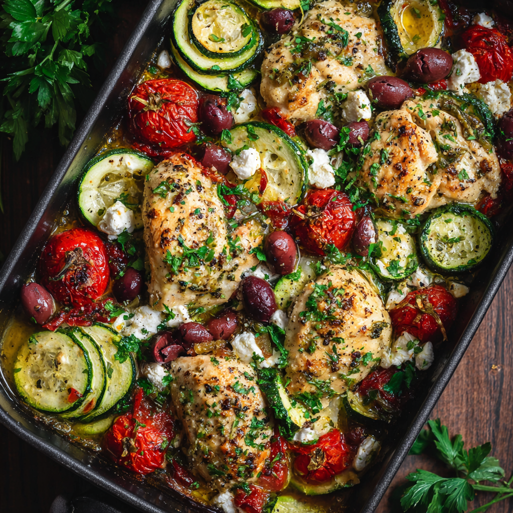 Mediterranean Chicken Zucchini Bake: A Flavorful & Healthy One-Pan Wonder
