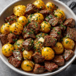 Crockpot Garlic Butter Beef Bites & Potatoes