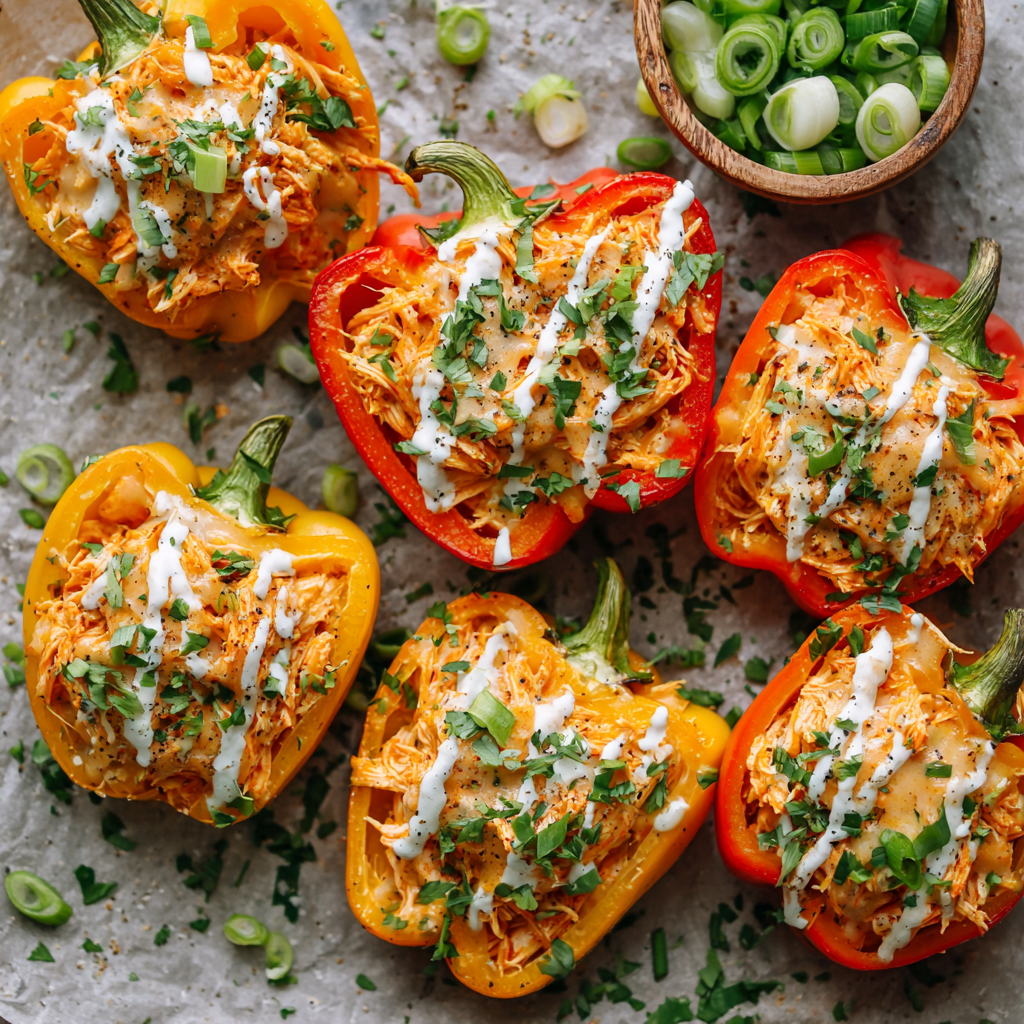Buffalo Chicken Stuffed Peppers