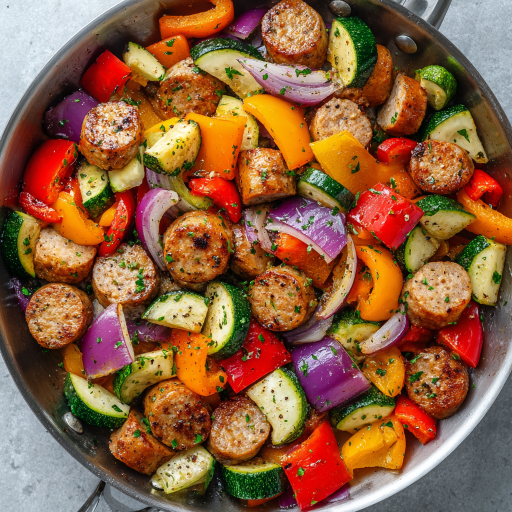 10-Minute Air Fryer Chicken Sausage & Veggies | The Easiest Dinner!