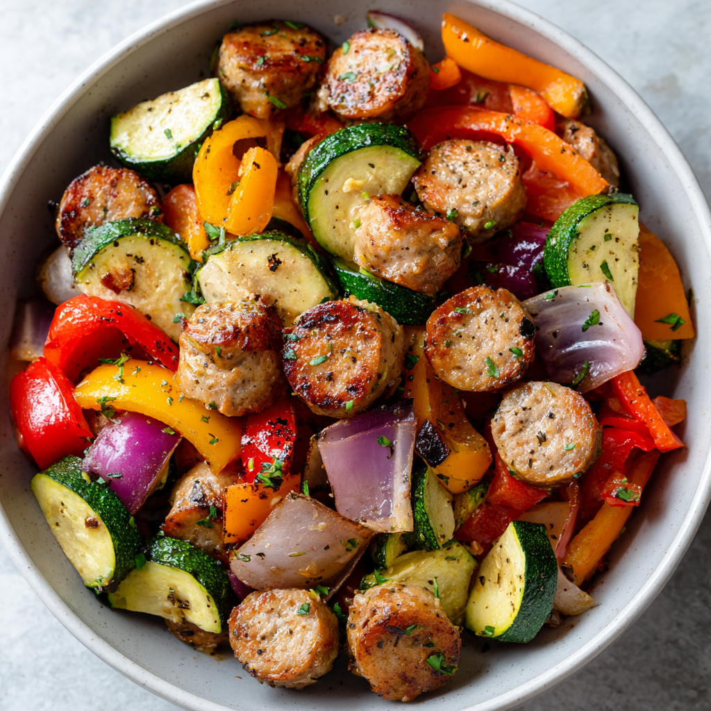 Your New Go-To Meal: 10 Minute Air Fryer Chicken Sausage and Veggies
