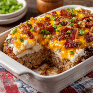 Read more about the article Your New Family Favorite: The Ultimate Cheesy Loaded Meatloaf Casserole