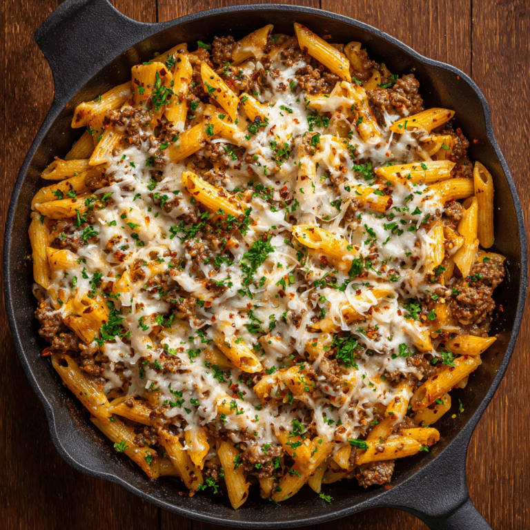 The Ultimate Cheesy Ground Beef Pasta Skillet: Your New Family Favorite in 25 Minutes