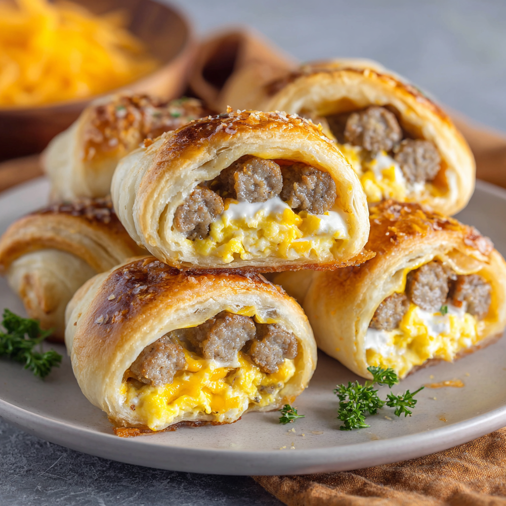 Sausage, Egg, and Cheese Breakfast Roll-Ups