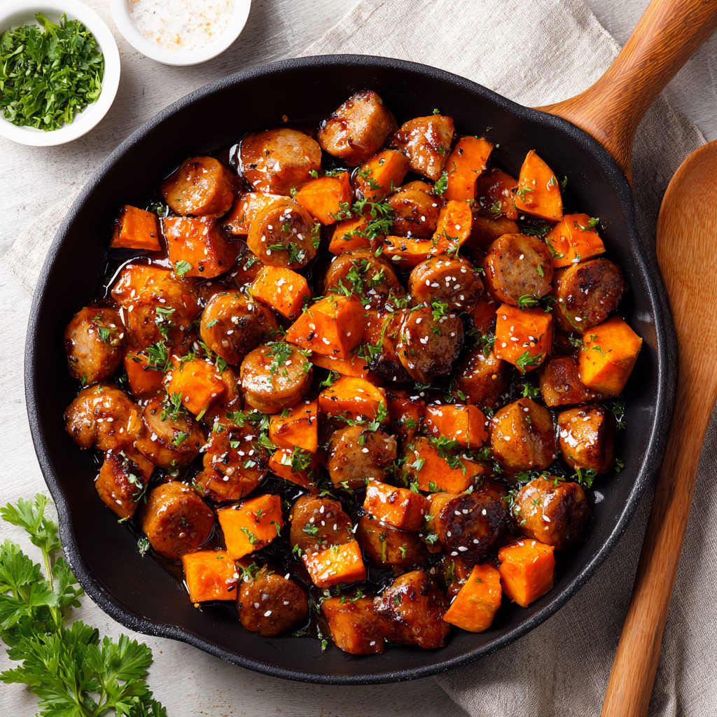 Sausage and Sweet Potatoes with Honey Garlic Sauce: Your New Weeknight Hero