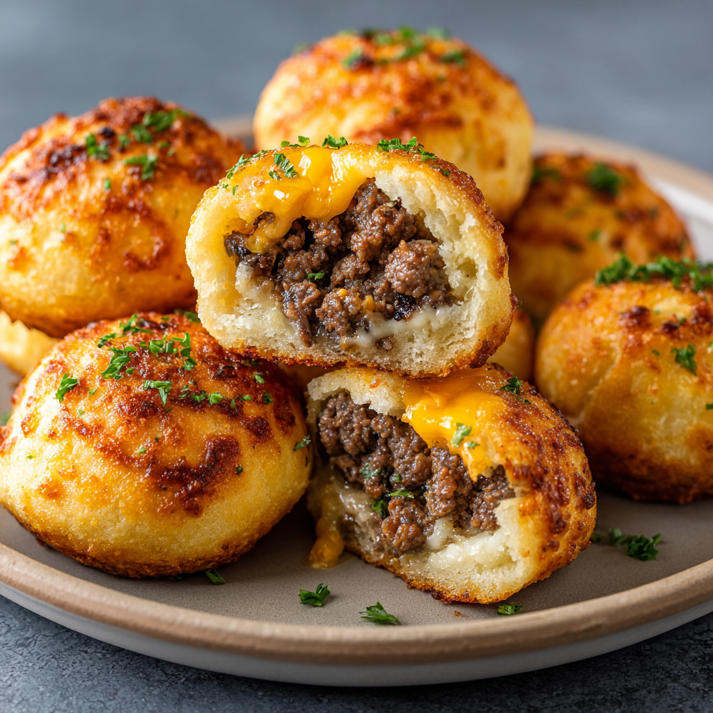 Your New Party Obsession: Irresistible Garlic Parmesan Cheeseburger Bombs