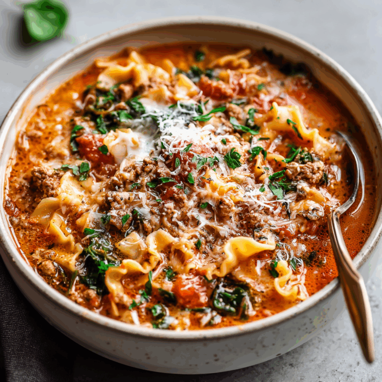 Mouthwatering One Pot Lasagna Soup