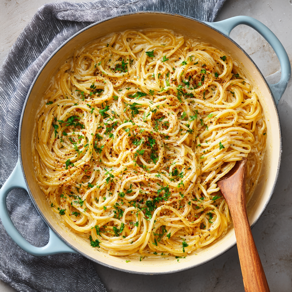 One Pot Creamy Garlic Pasta (Just 20 Minutes!)