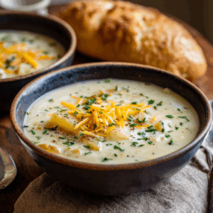 Read more about the article Hearty Cheddar Garlic Herb Potato Soup: The Ultimate Comfort Food Elixir