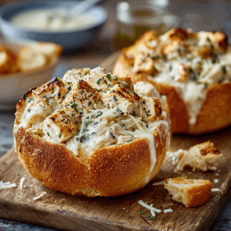 The Ultimate Comfort Food: Chicken Alfredo Garlic Bread Bowls You Need to Make Tonight