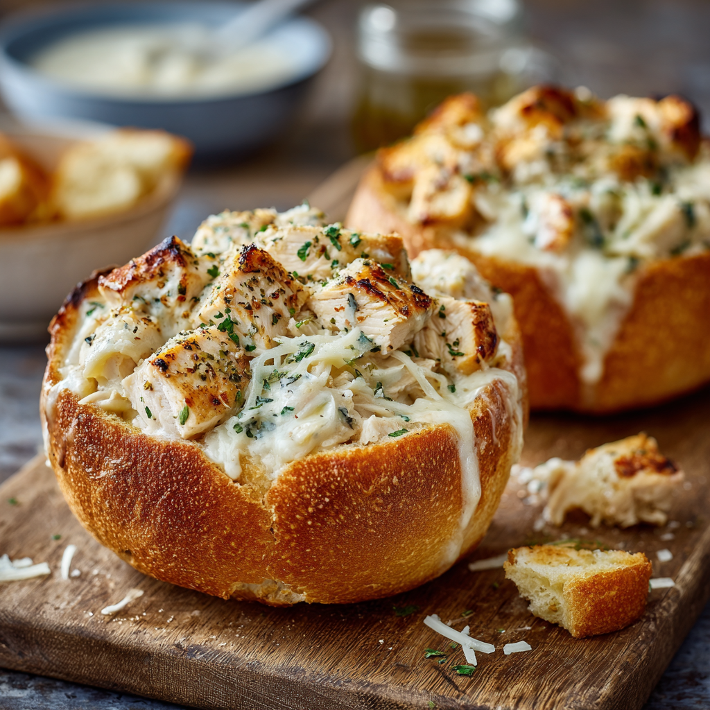 The Ultimate Comfort Food: Chicken Alfredo Garlic Bread Bowls You Need to Make Tonight