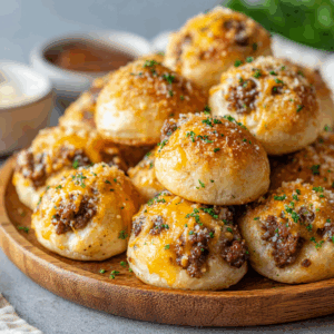Read more about the article Unlock Snacking Nirvana: The Ultimate Garlic Parmesan Cheeseburger Bombs Recipe