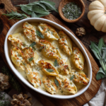 Pumpkin & Gouda Stuffed Shells with Brown Butter & Sage Alfredo Sauce