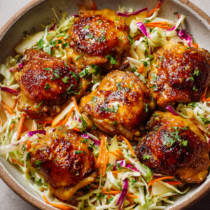 Read more about the article Sticky Apple Cider Chicken with Crisp Autumn Slaw