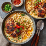 Fiery Chicken Ramen with Creamy Garlic Sauce