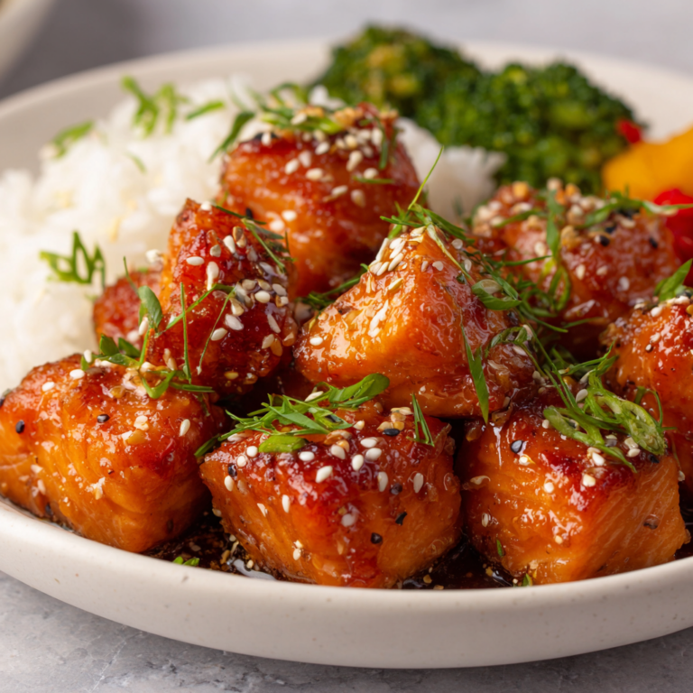 Honey Garlic Salmon Bites