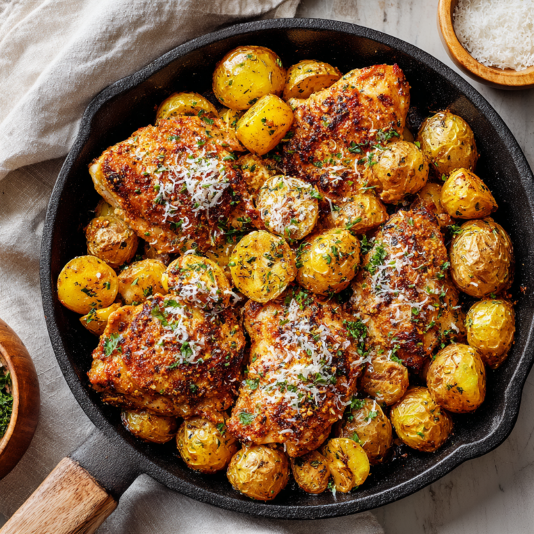 Garlic Parmesan Chicken and Potatoes (One-Pan Dinner)