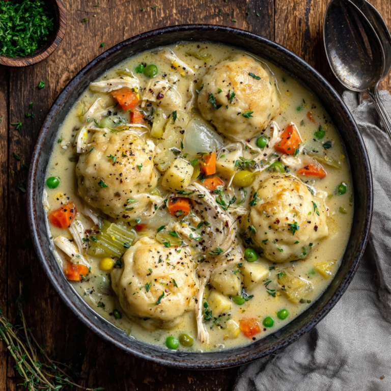 One Pot Chicken Dumpling Soup (with Refrigerated Biscuit Dough)
