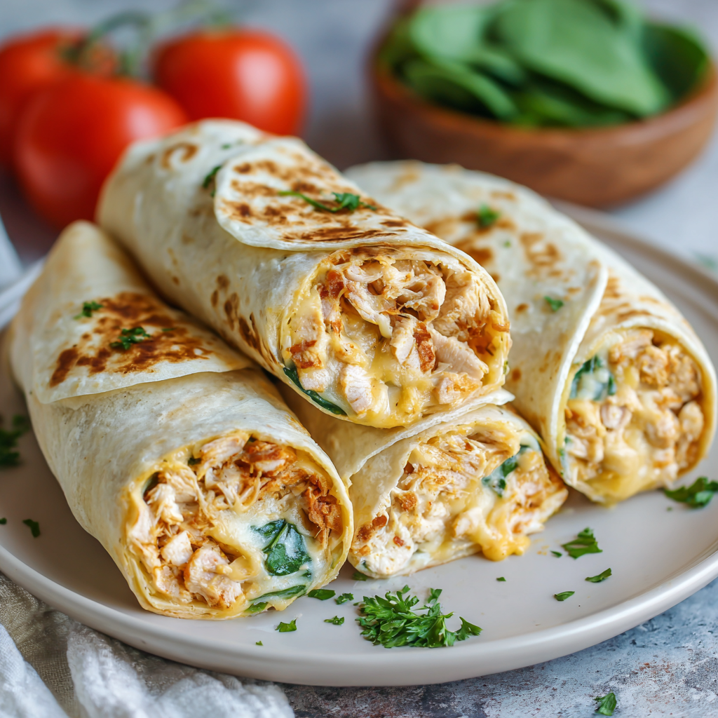 Cheesy Garlic Chicken Wraps: A Tasty Dinner Delight