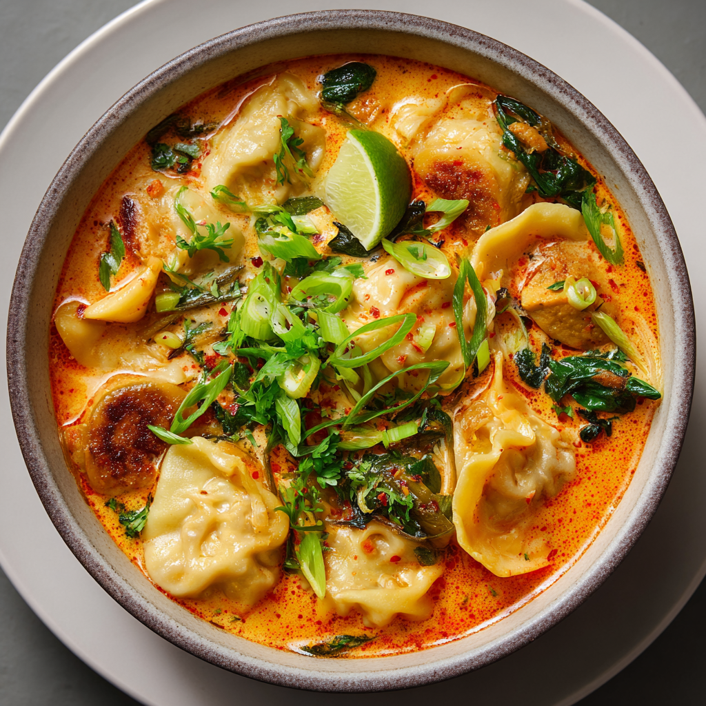 Thai Red Curry Dumpling Soup