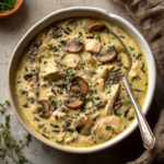 Creamy Mushroom Chicken and Wild Rice Soup