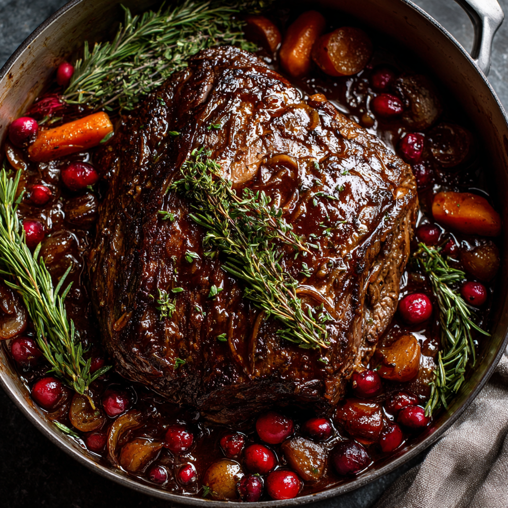 You are currently viewing Slow-Braised Beef Roast with Cranberry Balsamic Glaze