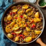 Cheesy One Pot Beef and Potatoes