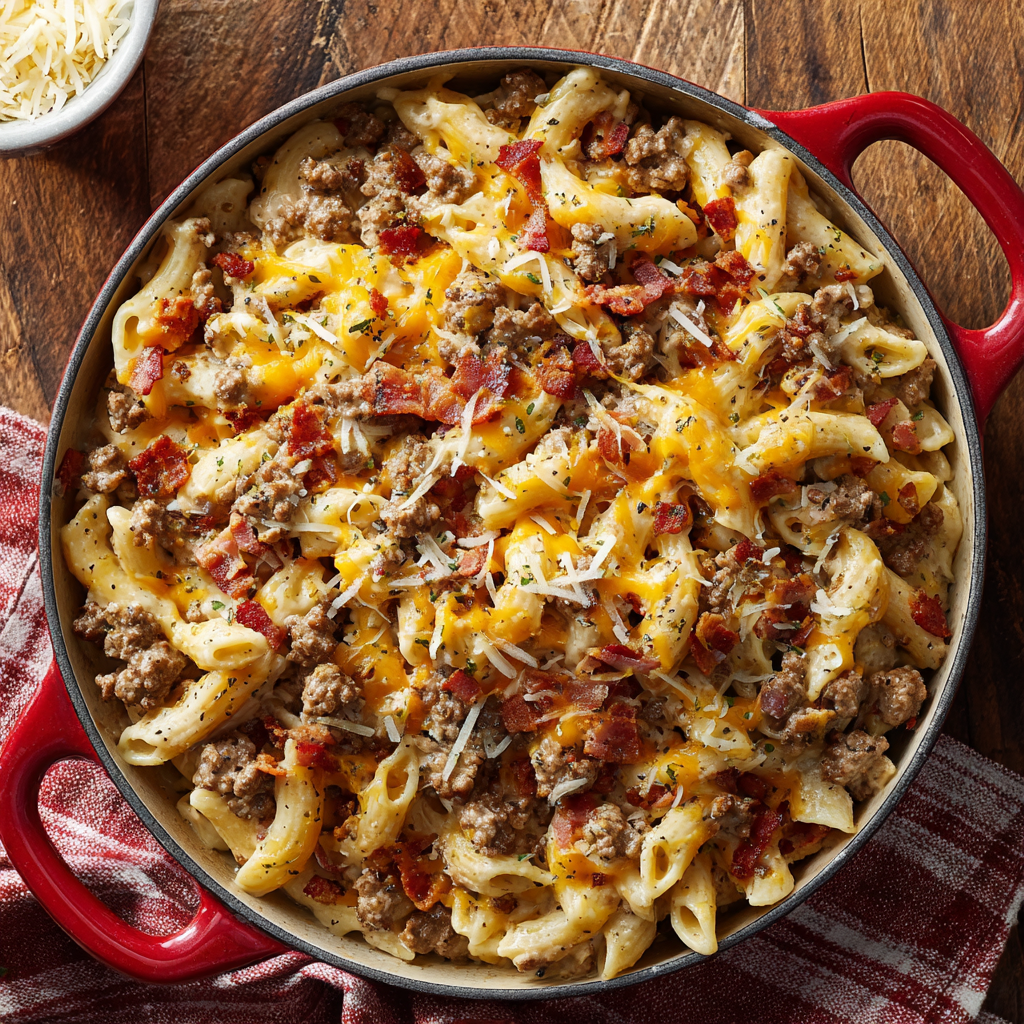 You are currently viewing Loaded Bacon Cheeseburger Pasta You’ll Crave Again and Again