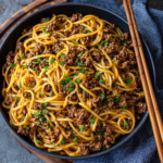 Mongolian Ground Beef Noodles