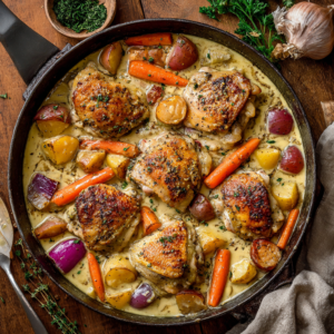 Read more about the article Creamy Baked Dijon Chicken Thighs
