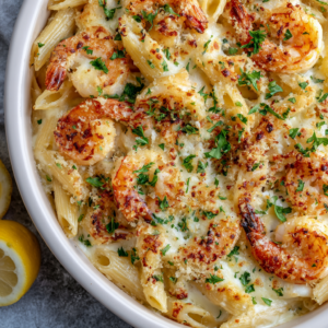 Read more about the article Shrimp Scampi Pasta Bake