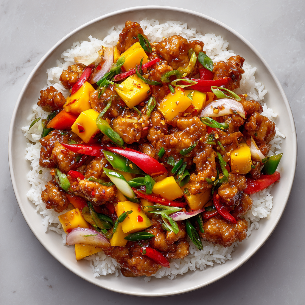You are currently viewing Chinese-Style Mango Chicken Stir Fry – Sweet, Savory, Spicy & Ready in 30 Minutes