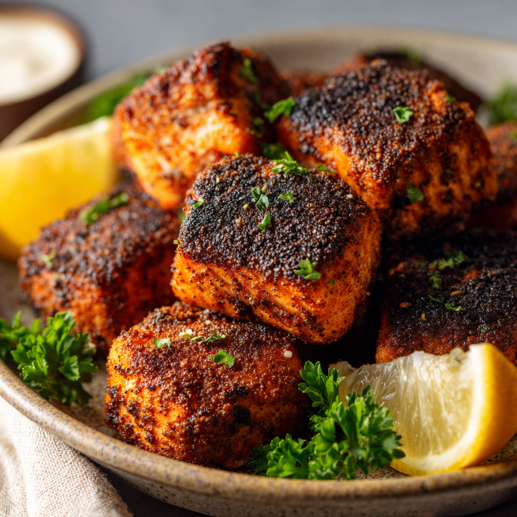 You are currently viewing Blackened Air Fryer Salmon Bites
