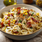 Creamy Chicken and Corn Pasta with Bacon