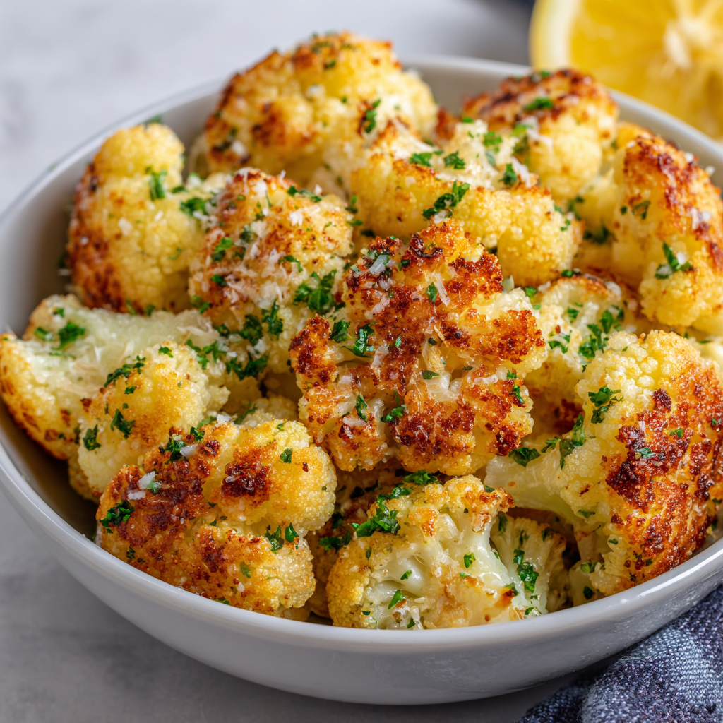 You are currently viewing Air Fryer Parmesan Cauliflower – The Ultimate Crispy, Cheesy, Low-Carb Side Dish