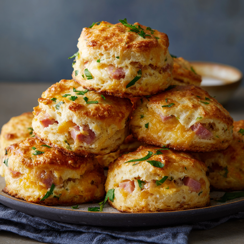 You are currently viewing Savory Ham and Cheese Butter Biscuits: Fluffy Homemade Treat