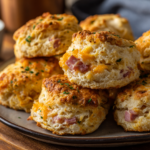Savory Ham and Cheese Butter Biscuits (Fluffy Homemade Treat)