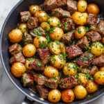 Garlic Steak Bites and Potatoes